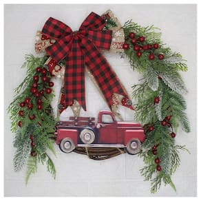 Guirlanda Natalina Enfeite De Porta Natal Carro 40cm