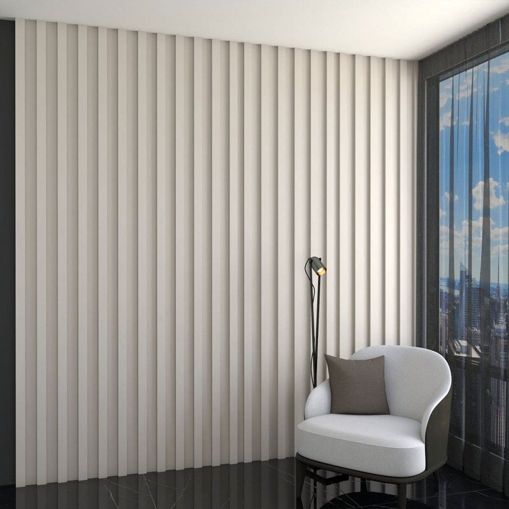 Painel para TV 100% Mdf Ripado Decoração Off White - Panorama Móveis