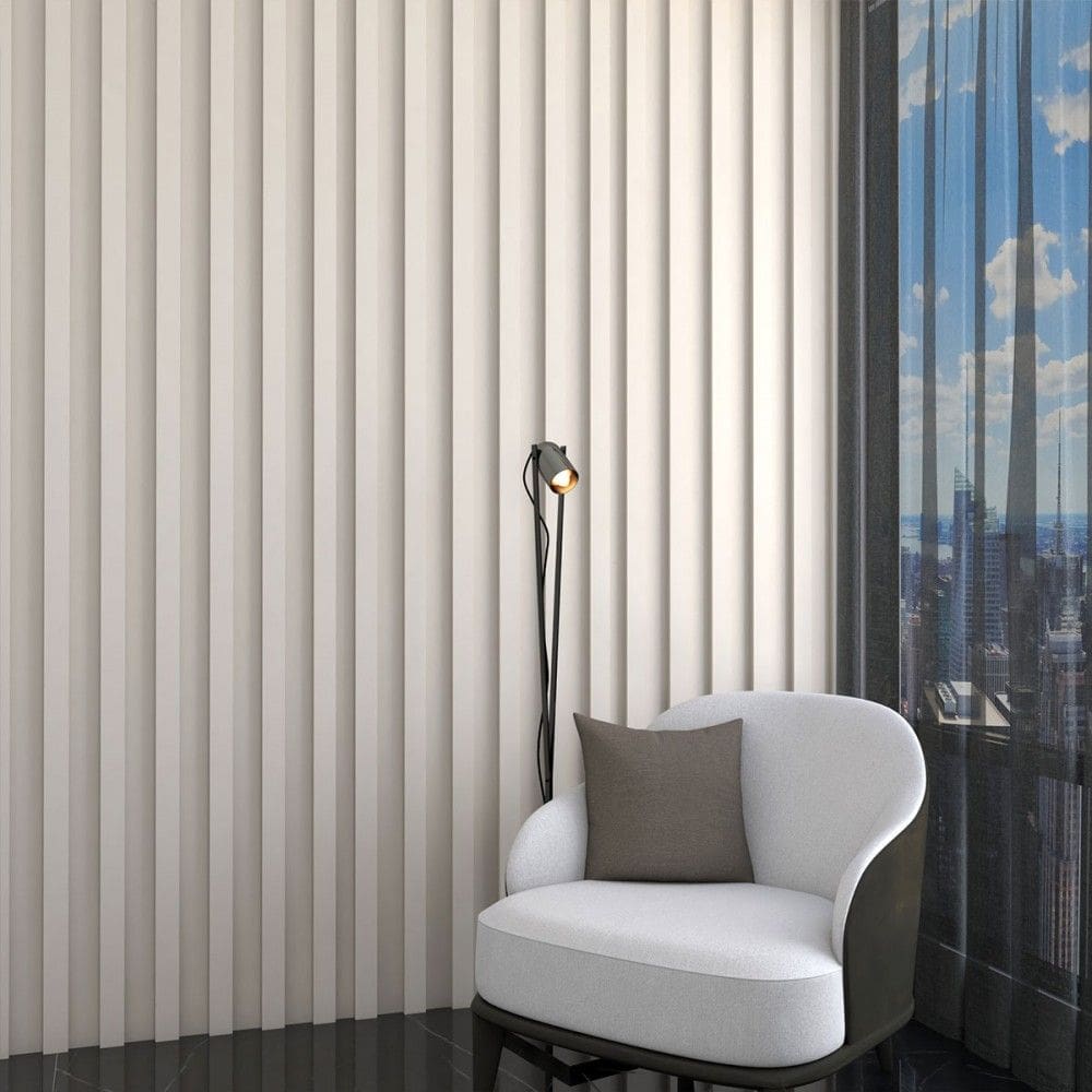 Painel para TV 100% Mdf Ripado Decoração Off White - Panorama Móveis
