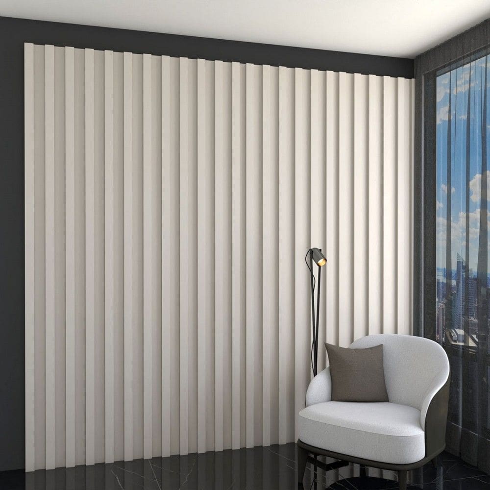 Painel para TV 100% Mdf Ripado Decoração Off White - Panorama Móveis