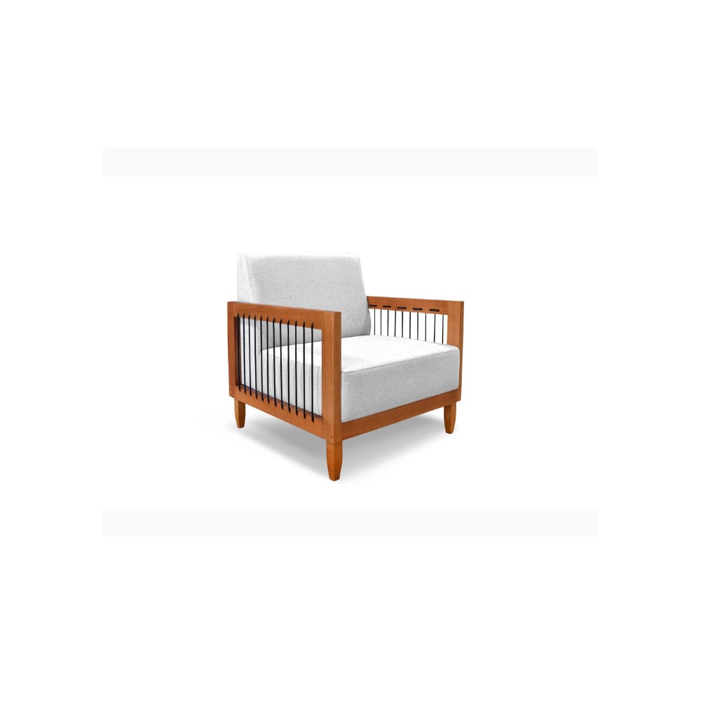 Poltrona Decorativa Beth Linho Rustico Grigio 2012  - Montanaris Decor