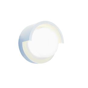 Arandela Branco Redonda Luminária Parede Muro + Lâmpada Led G9 7w Alta Performance Branco Frio 220v