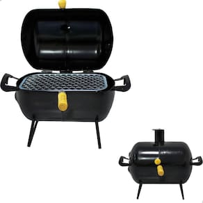 Churrasqueira Bafo Pequena Com Grelha Para Churrasco Preto