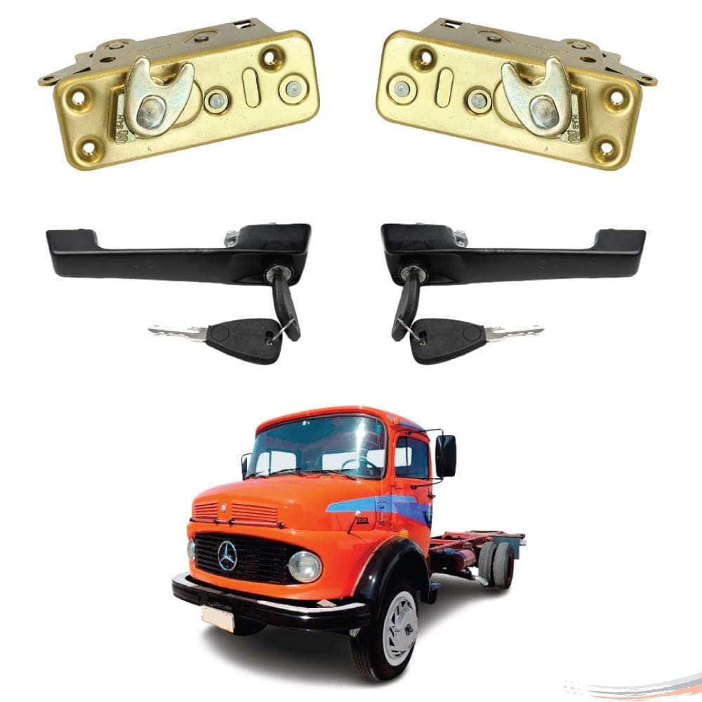 Kit Fechaduras + Maçanetas Caminhão Mb 1113 1313 1513 2213 - UN / 4 [F103]