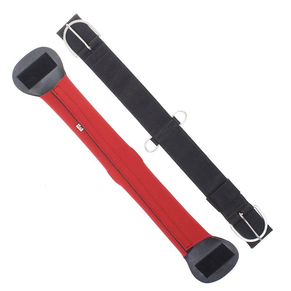Barrigueira Reta Preta com Refil de Neoprene Vermelho Bronc-Steel 32807