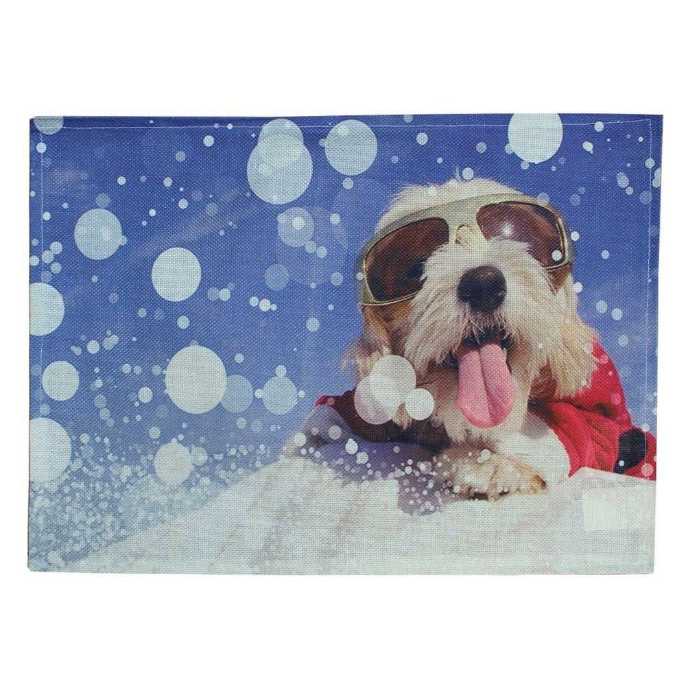 Jogo Americano Estampa Natal Cachorrinho Natalino 2 Peças