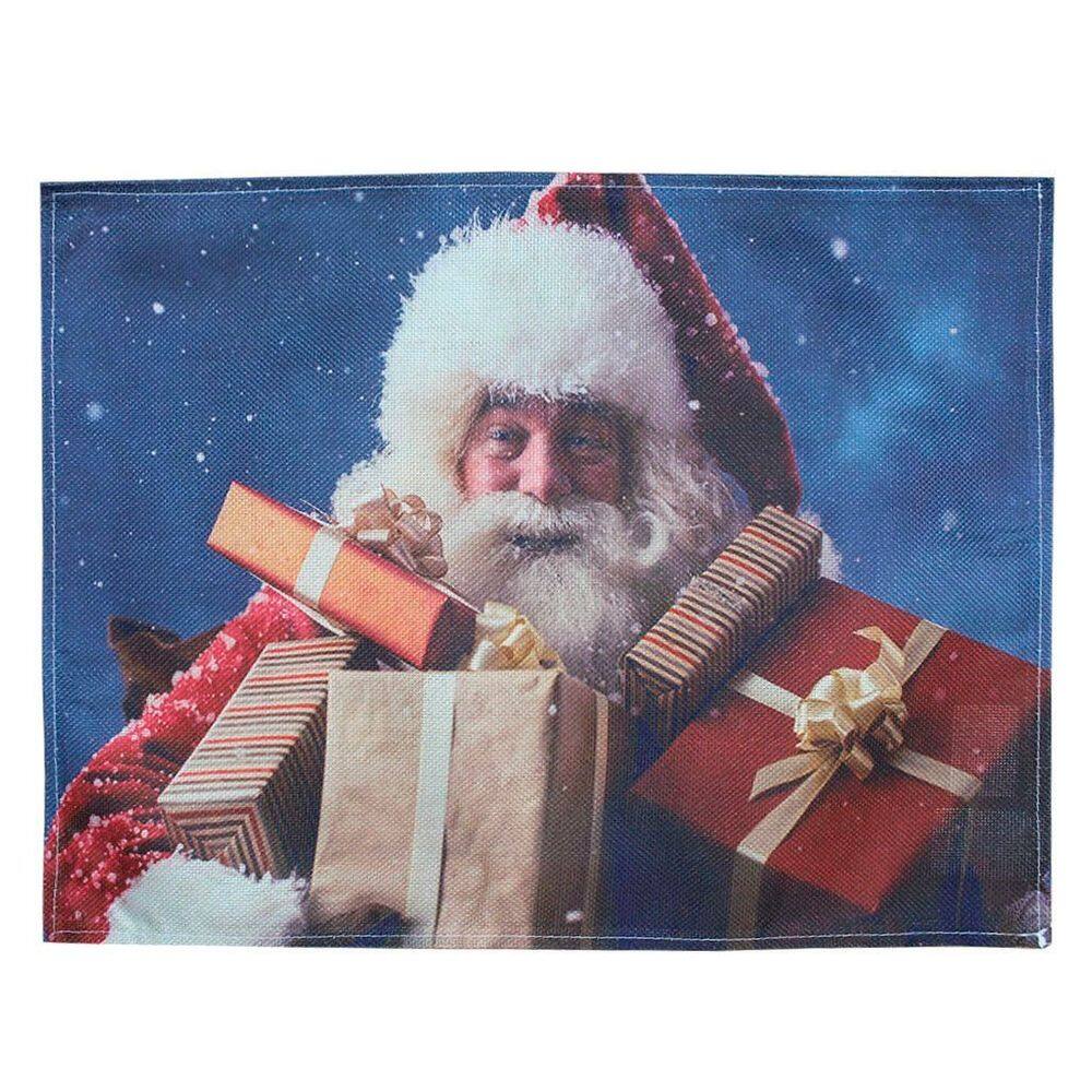 Jogo Americano Estampa Natalina Papai Noel 8 Peças