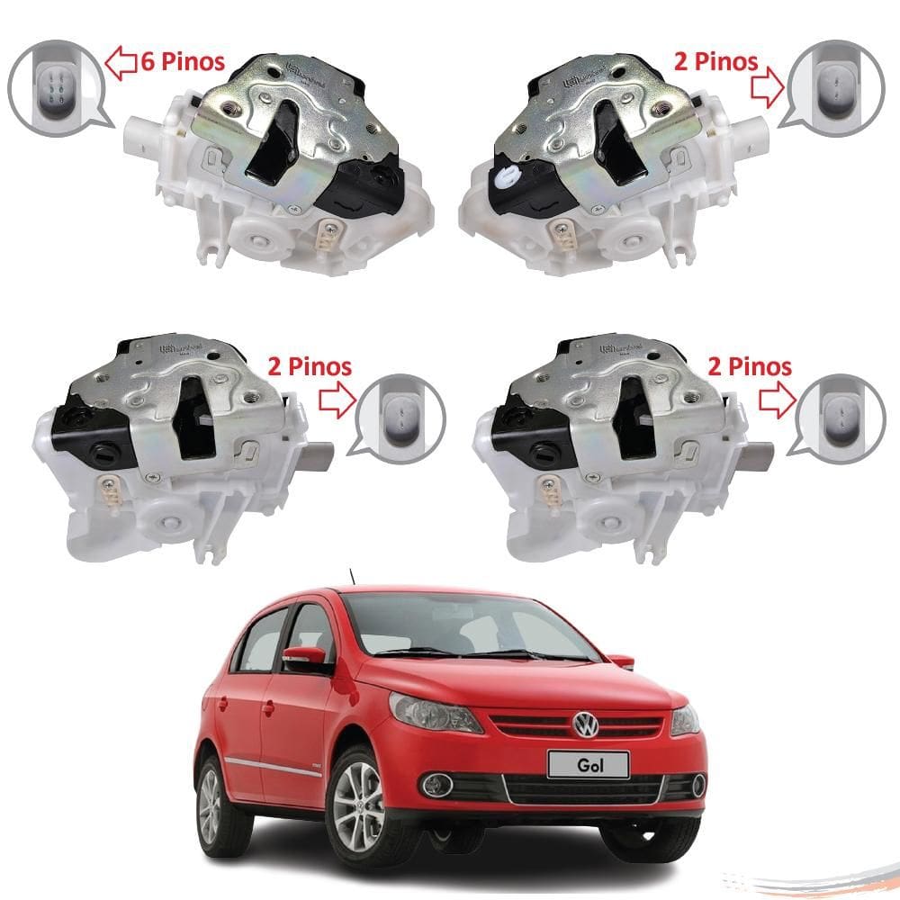 Kit 4 Fechaduras Elétricas Completo Gol Voyage G5 08 A 12 - UN / 4 [F103]