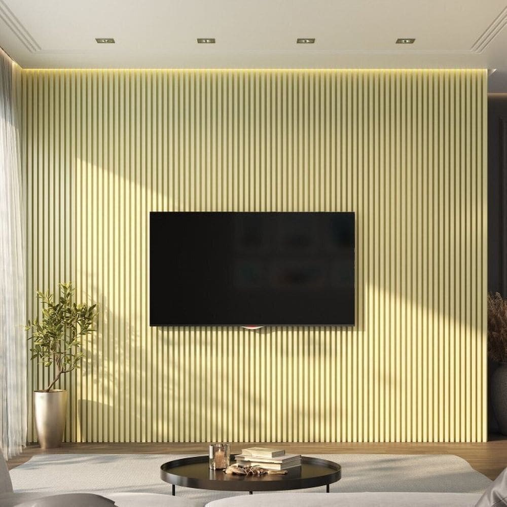 Painel Ripado de Pvc 8 Barras de 2,70m X 0,15cm Venda em 3,24m² Bege