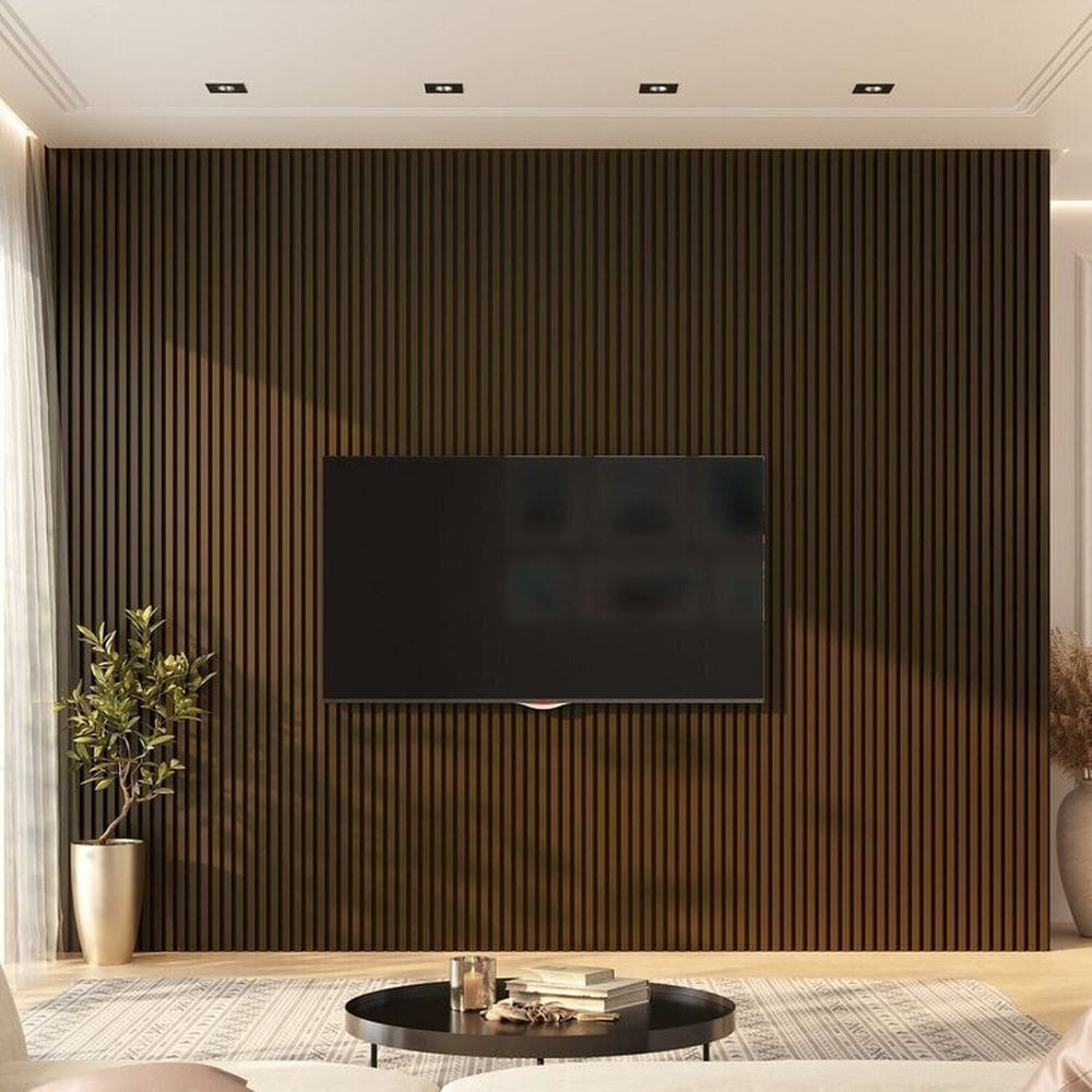 Painel Ripado de Pvc 8 Barras de 2,70m X 0,15cm Venda em 3,24m² Marrom
