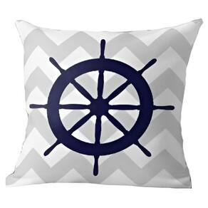 Capa De Almofada Azul Timão Navegação Marítima 50X50cm