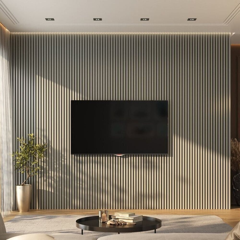 Painel Ripado de Pvc 6 Barras de 2,70m X 0,15cm Venda em 2,43m² Cinza