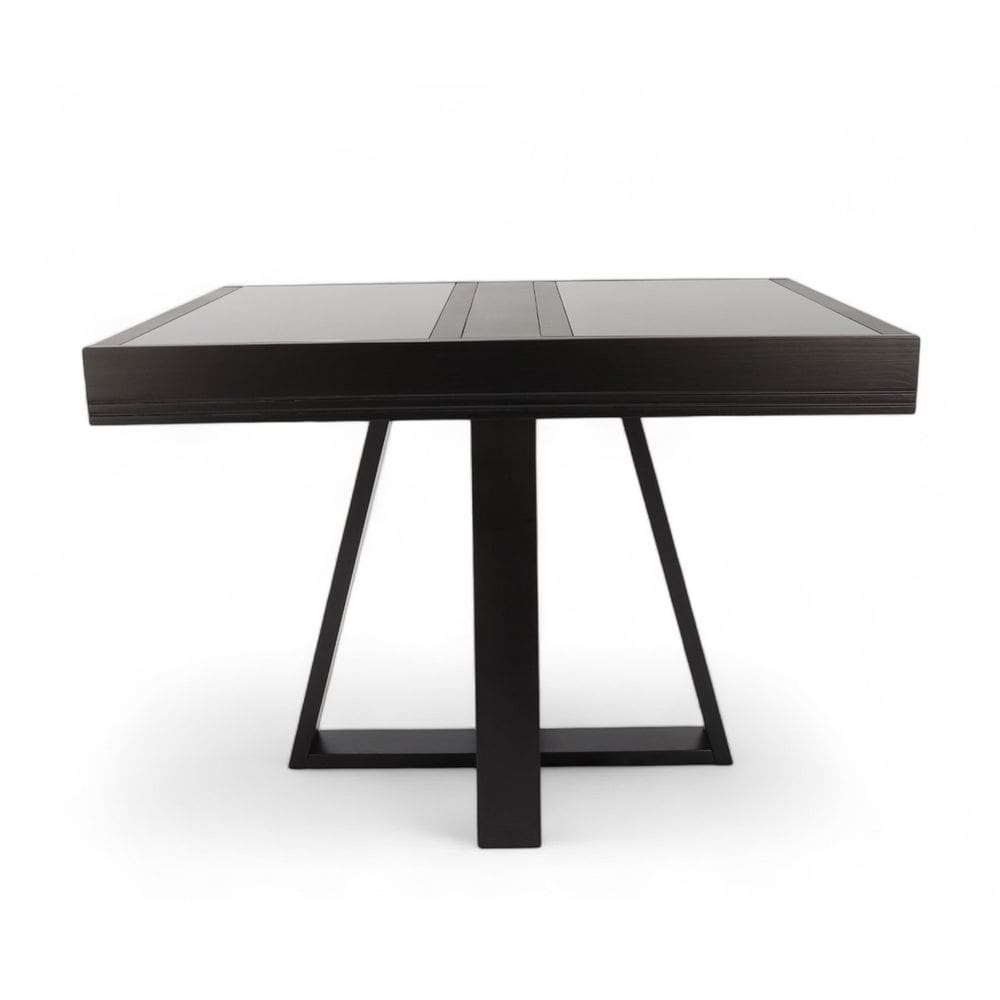 Mesa de Jantar Afrodite Extensível 148cm Tampo de Vidro Preto