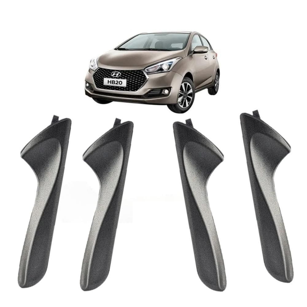 Kit 4 Maçanetas Interna Cinza Puxador Hb20 Hb20s 12 A 19 - UN / 4 [F103]