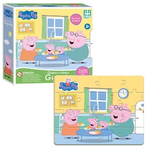 Quebra-cabeça Peppa Pig Jogo Infantil Pedagógico 16 Peças Em Madeira - NIG BRINQUEDOS