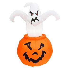 Decoração Fantasma Na Abóbora Inflável 120Cm Halloween Ydh