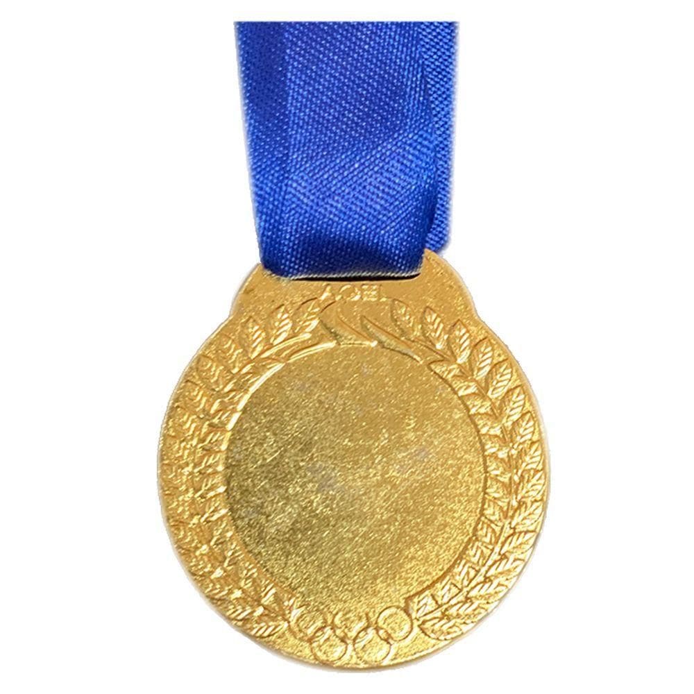 50 Medalhas 5cm Meio Liso Sem Gravura Para Personalizar ouro