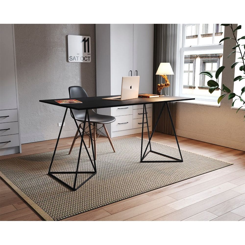 Escrivaninha Mesa Bela Vista Preto e Tampo Preto