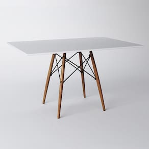 Mesa Eiffel Wood Tampo Retangular De Madeira 120 X 80 Cm Branco New Green