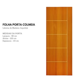 Porta Madeira Modelo Colmeia Frisada 4000 - 70x210 x 3,5 Jequitibá - Alamo