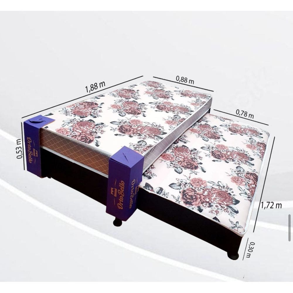 Bicama com colchão Bibox com Auxiliar D28 Resistente