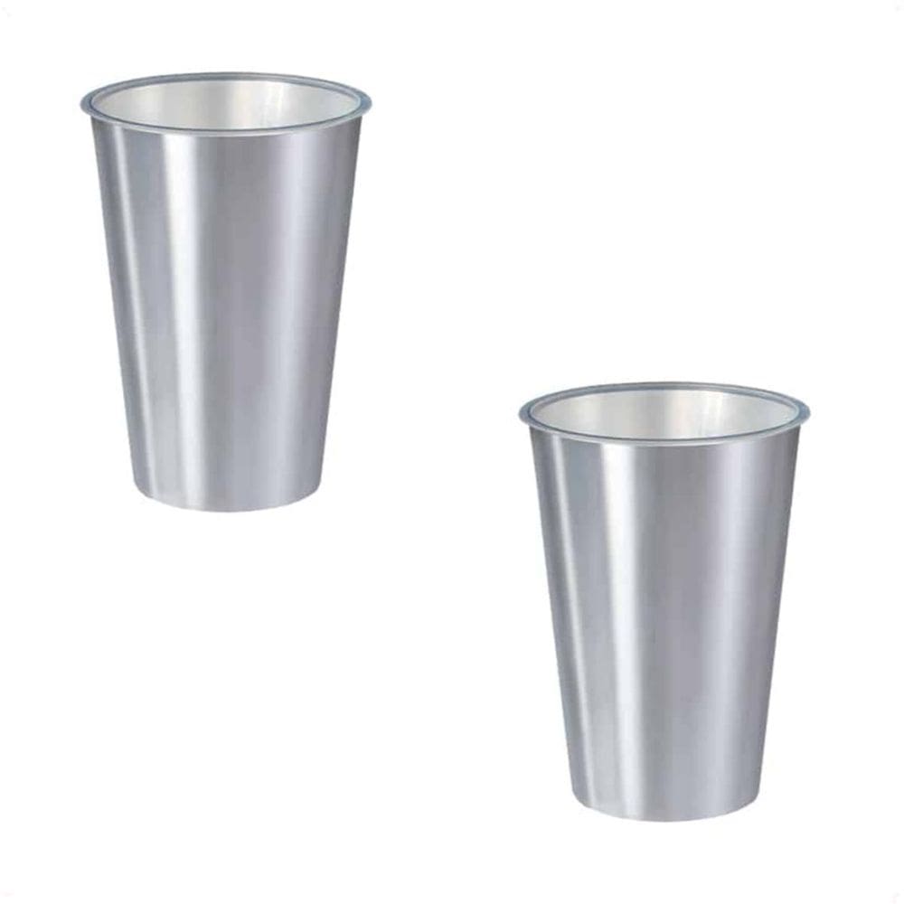 Kit 2 Copos 500 Ml Label Inox 14X8,5Cm Leve Prático Multiuso
