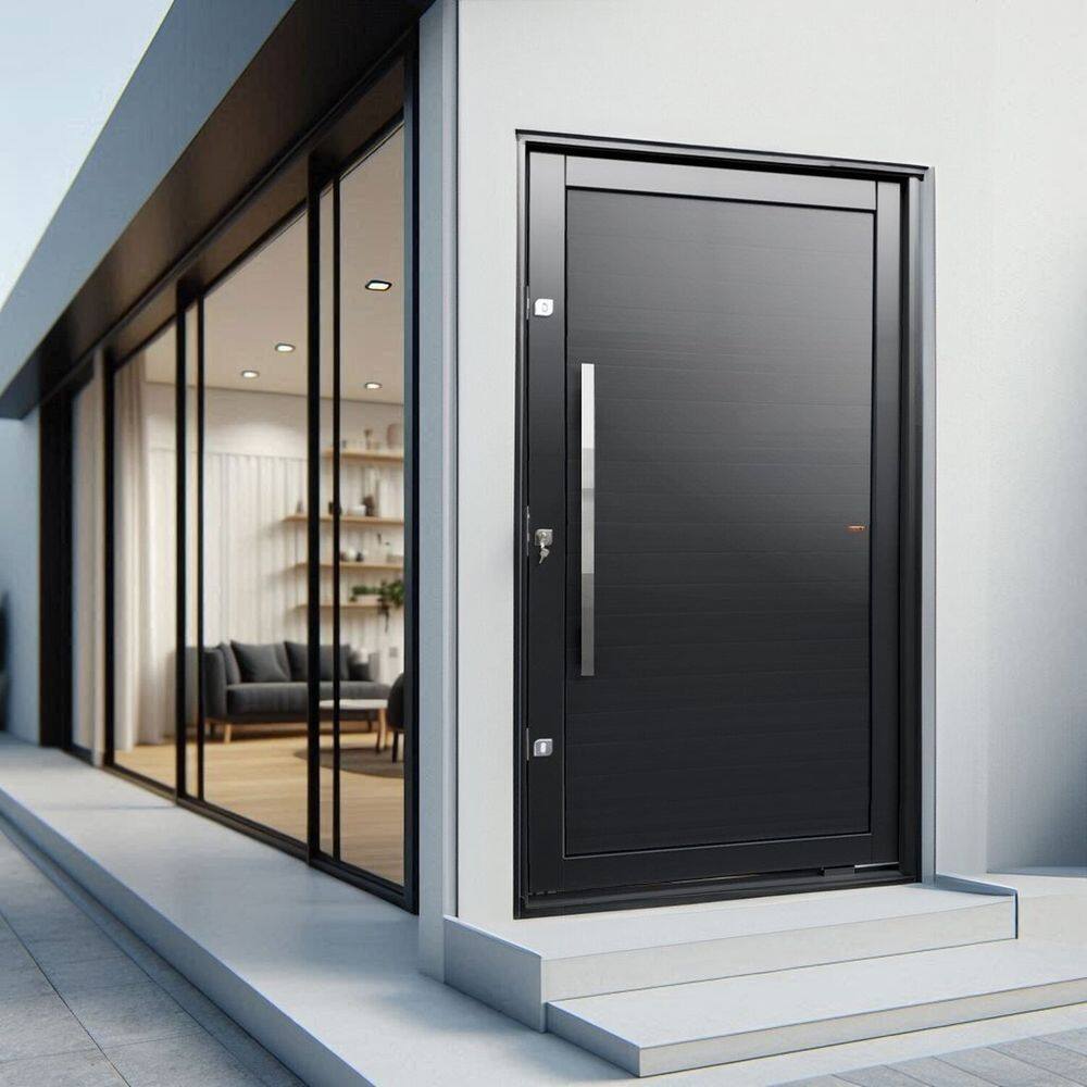 Porta Pivotante Lambril com Puxador Lado Esquerdo Elite 216x120 Preto