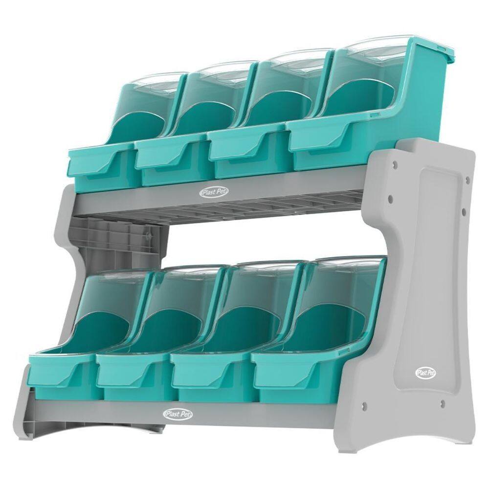 Dispenser Balcão Móvel Pdv Display 8X3,8Lts Plast Pet Azul