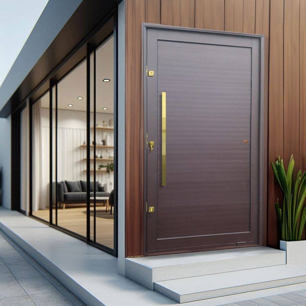 Porta Pivotante Lambril com Puxador Lado Direito Elite 240x150 Corten