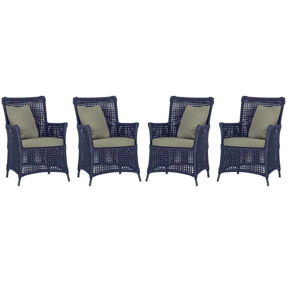 4 Poltronas Igapó Alumínio Micro Pintura Preta Corda Náutica Estofado 8