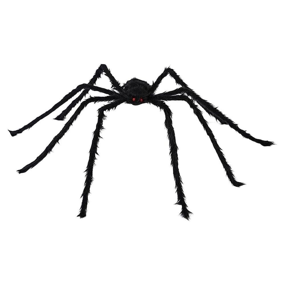 Aranha Decorativa Halloween Articulada Peluda 111Cm Preta