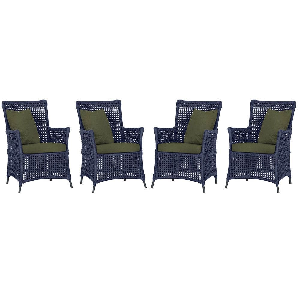 4 Poltronas Igapó Alumínio Micro Pintura Preta Corda Náutica Estofado 13