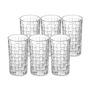 Conjunto 6 Copos Vidro Wicker Transparente Longo 285Ml Linha