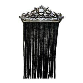 Painel Halloween Portal Caveira Com Cortina Decorativa