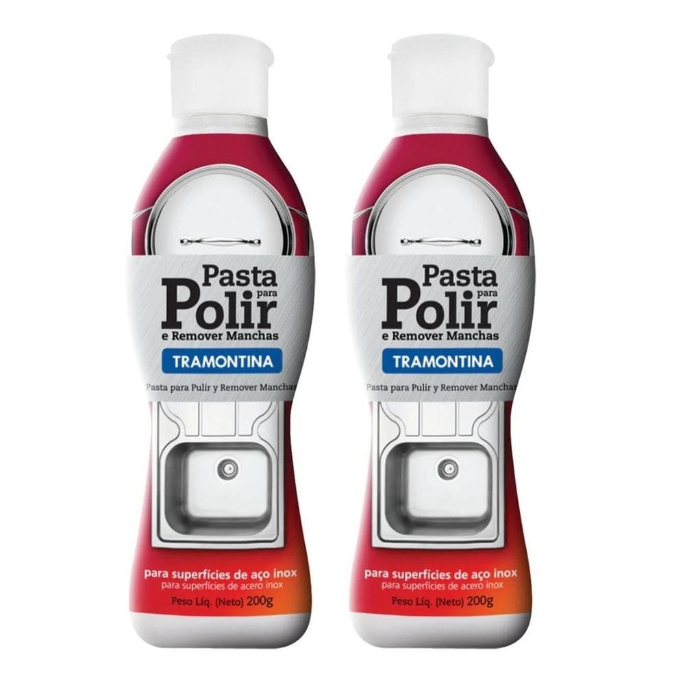 Kit2 Pasta Polir Limpador Removedor Manchas Panela Inox 200G