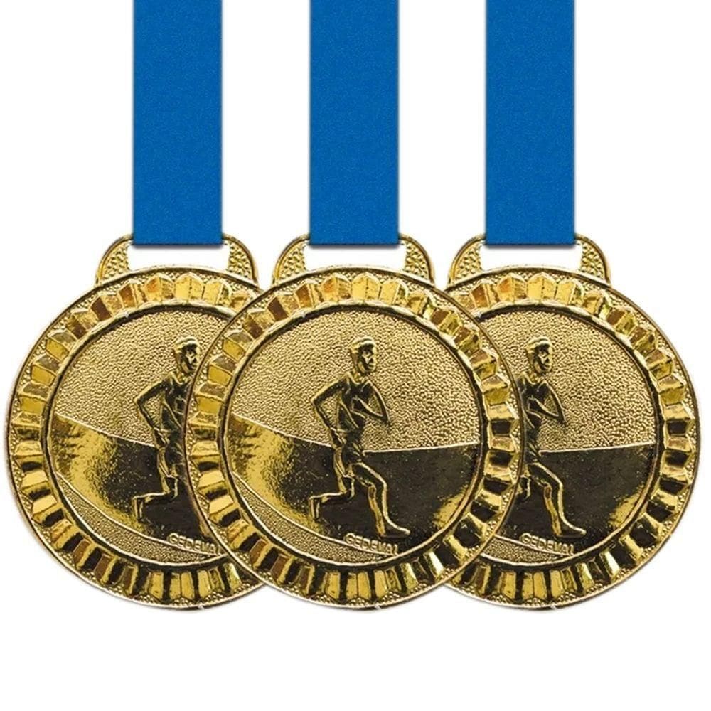 Kit 60 Medalhas De Corrida Atleta Competição 4.5cm Metal ouro