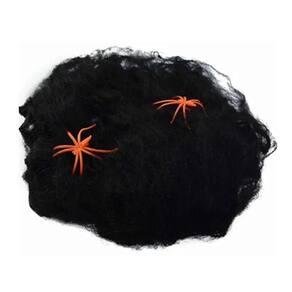 Teia De Aranha Preta Simples Com 4 Aranhas Halloween