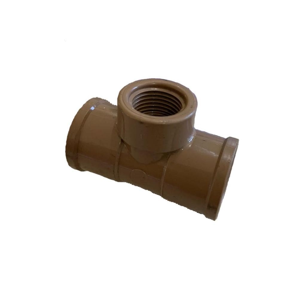 Tee Pvc Redução Roscável Soldável 25Mmx1/2`` Marrom Tigre