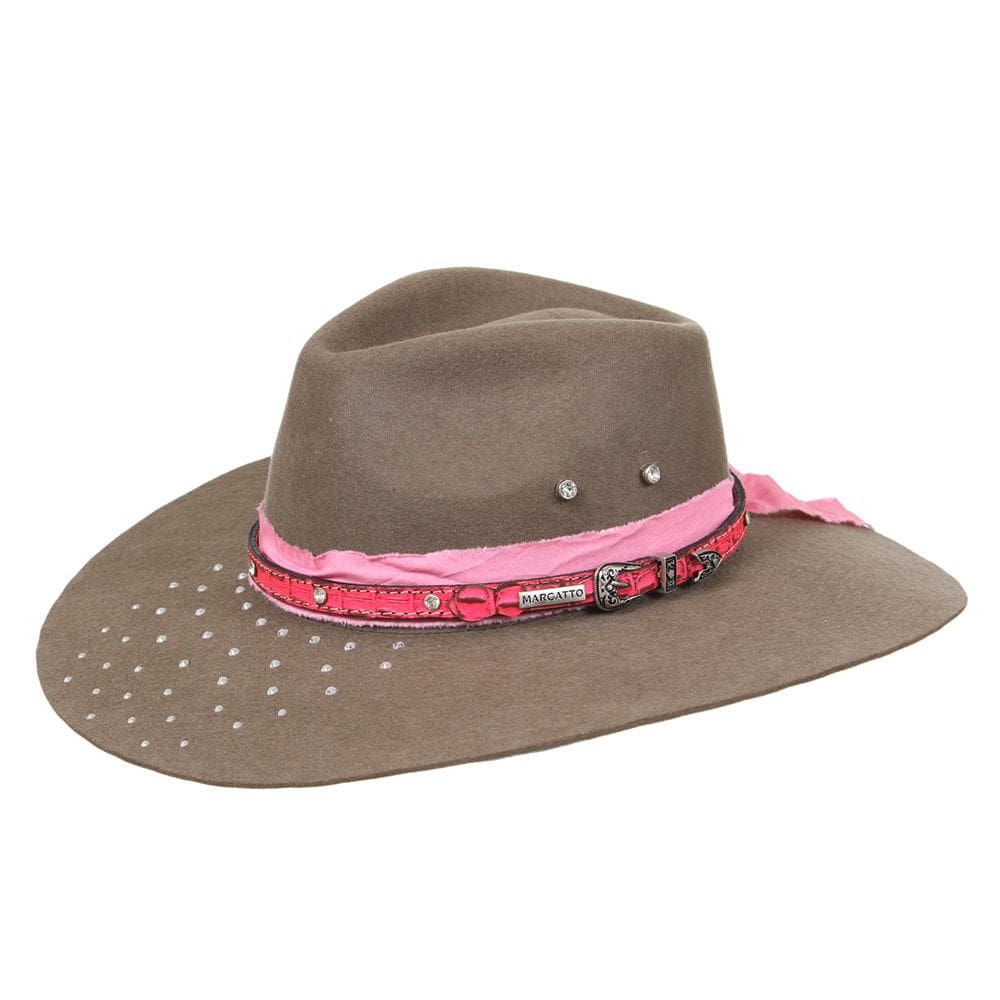 Chapéu de Feltro Caqui com Pink 20x Marcatto 34773