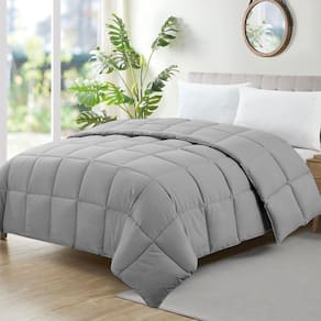 Edredom Para Cama De Casal Macio Ecopluma Cinza 220X240Cm