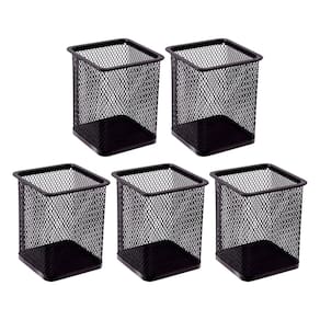 Kit 5 Porta Canetas Organizador Mesa Quadrado Telado Aramado