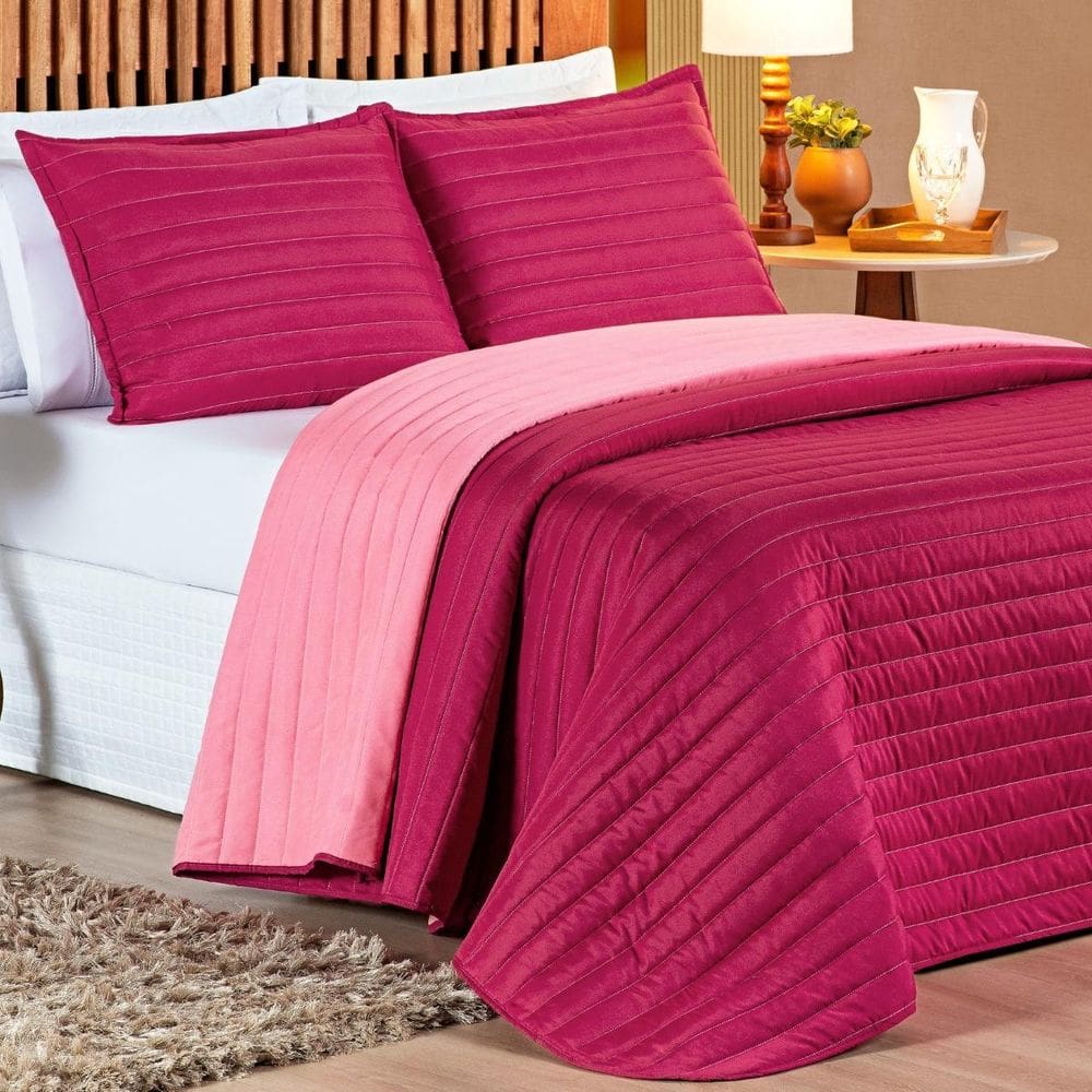 Jogo Queen Size Colcha Leslie 200 Fios Bordado Super Luxuoso