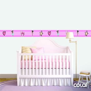 Faixa Decorativa Quarto Bebê Infantil Bailarina 4M