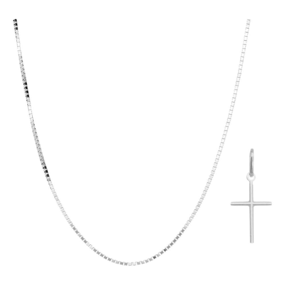 Colar Cruz Veneziana 70Cm Prata 925
