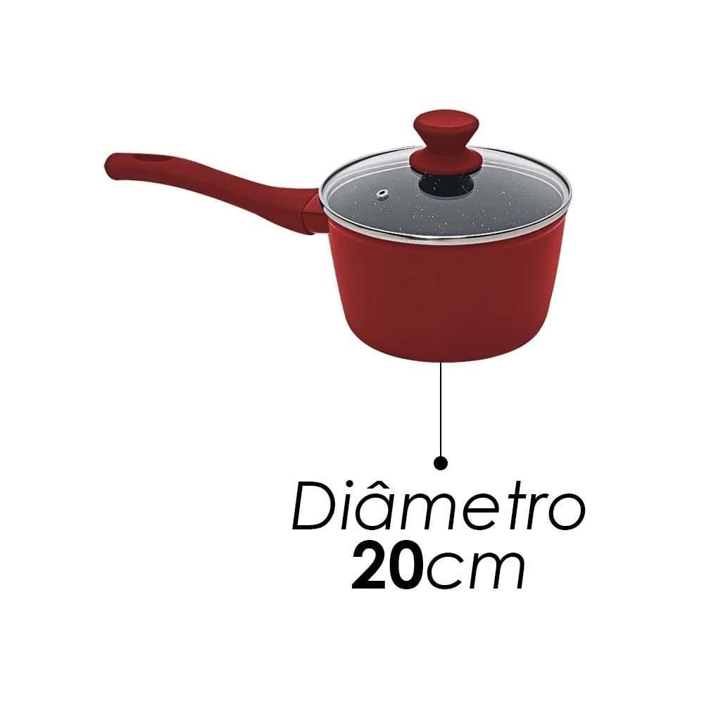 Panela 20Cm 2,25 L Revestimento Cerâmico Ps20Pr Mimo Style U
