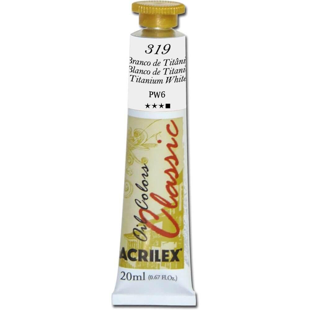 Tinta Óleo Classic 14123 20Ml Branco De Titânio 319 Acrilex