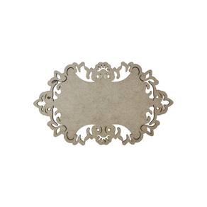 Placa Mdf Cru Artesanato Design Arabesco Floral 40Cm