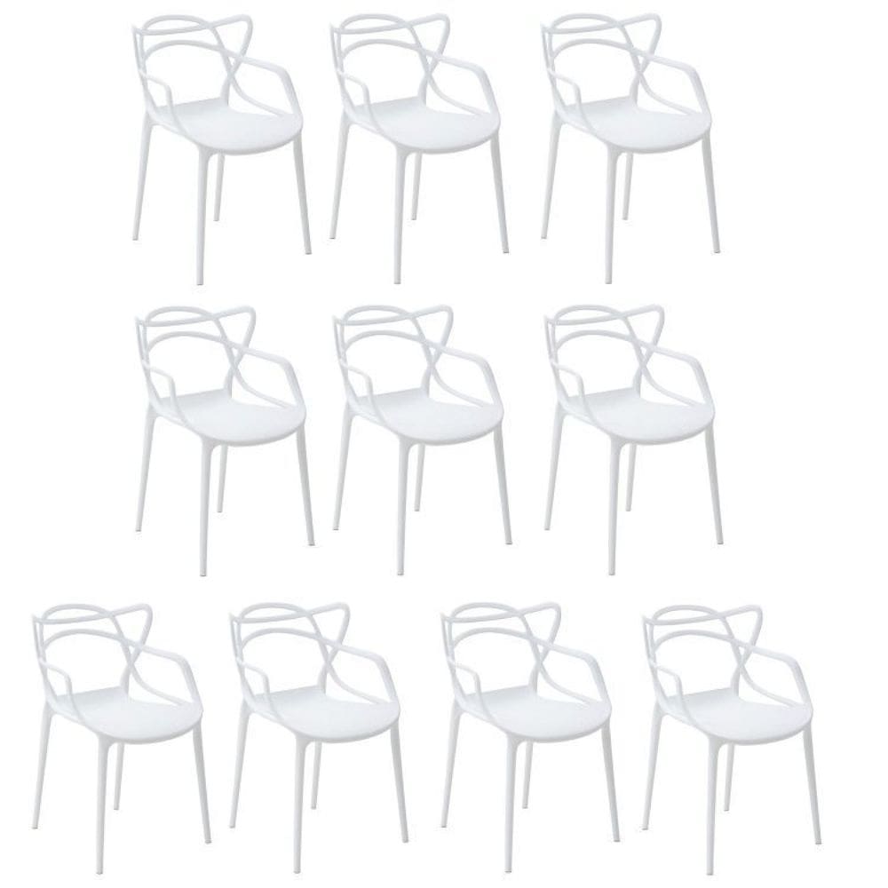 Conjunto 10 Cadeiras Allegra Pp Branco