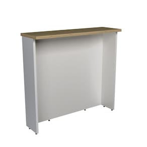 Bancada Ilha 120cm Cozinha Sevilha Branco Ártico/Carvalho Marrom