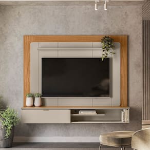 Painel Home para Tv até 65” Lugano Marrom/Off White